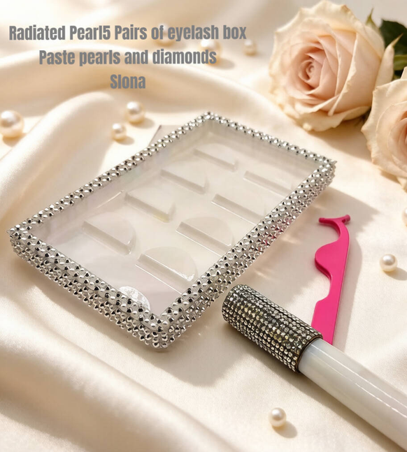 Pearl-studded eyelash box (5 pairs)