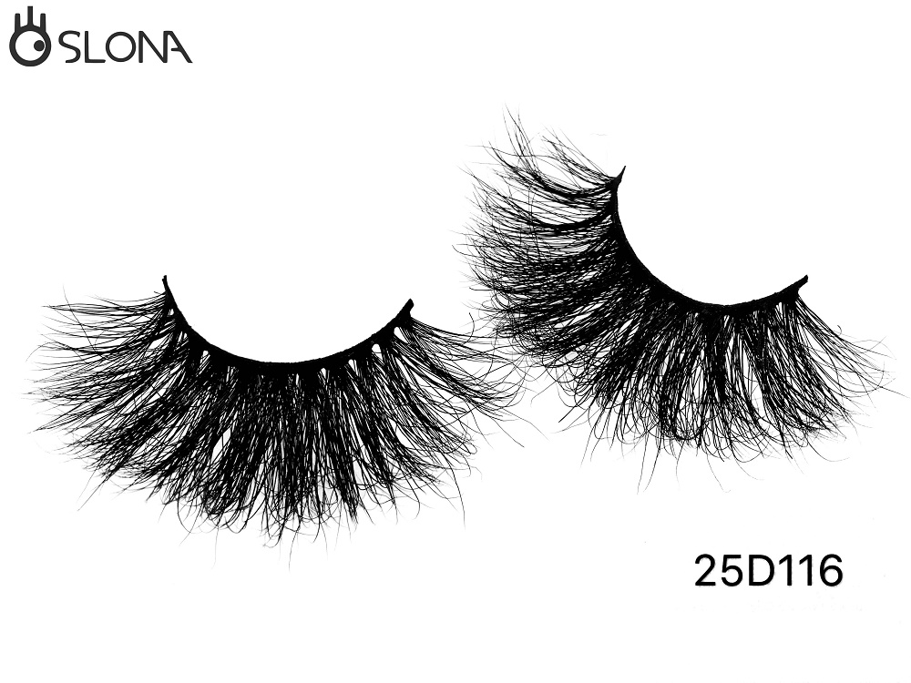 25D116 Mink fur eyelash custom packaging eyelash full strip 5d wholesale mink eyelash box packaging