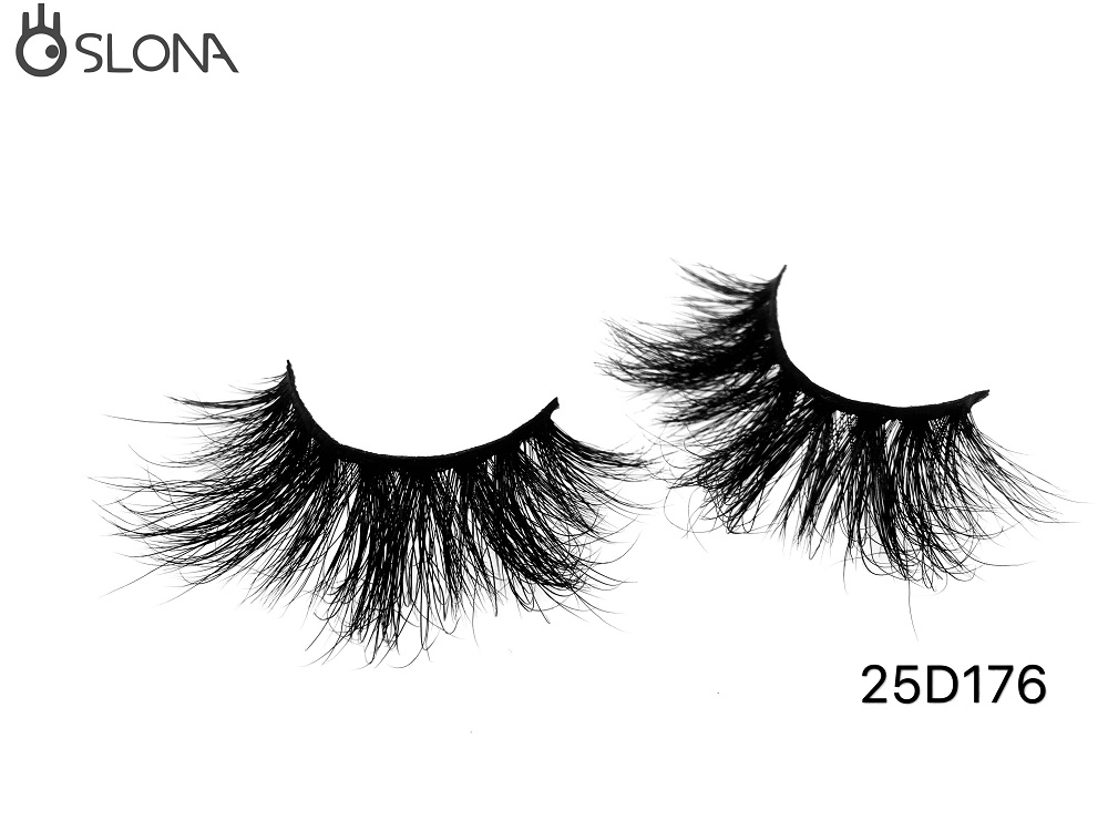 25D176 custom private label mink lashes 25mm lashes 3D real mink eyelashes