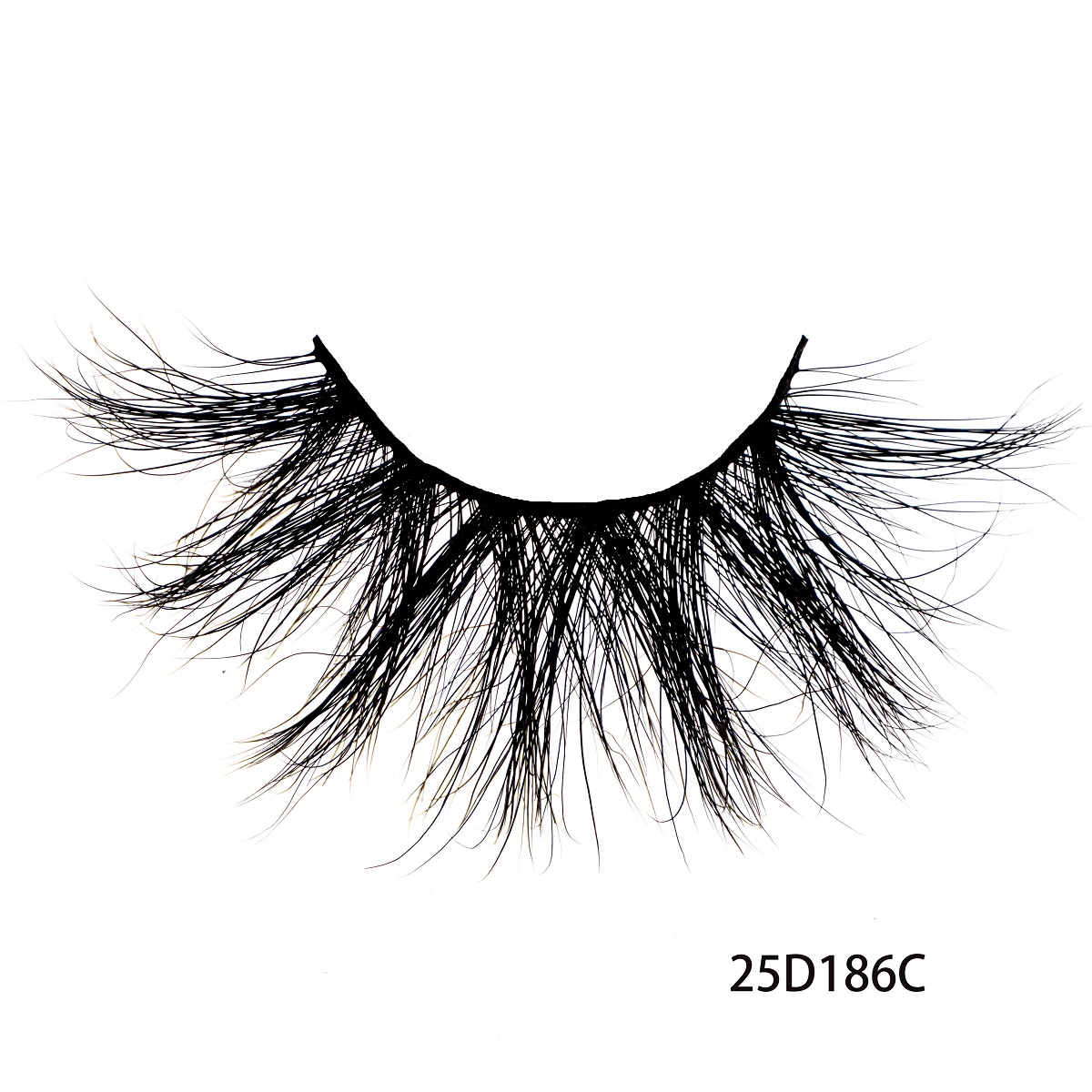 25D186C Wholesale 5D eyelash cruelty free 25mm  strip lashes custom lash box private label eyelash