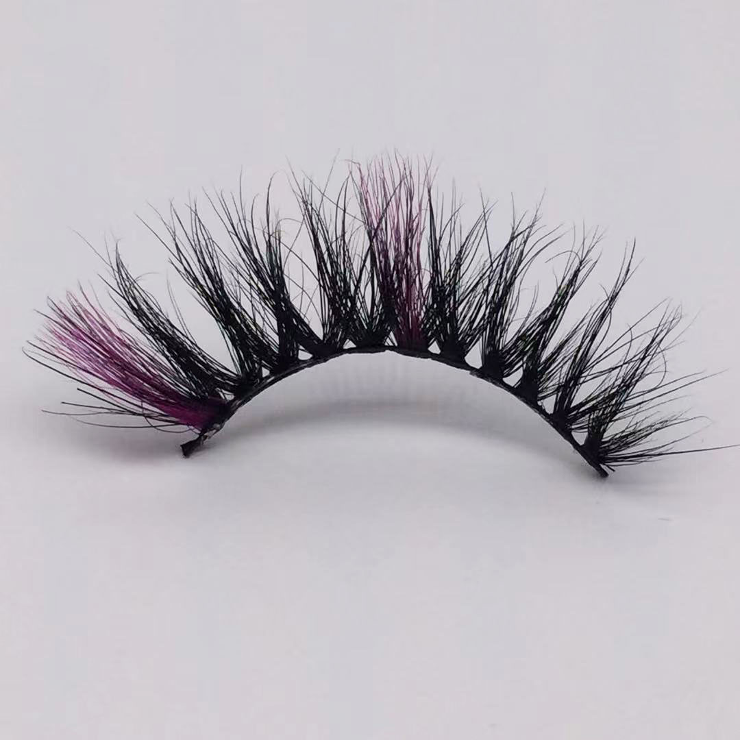 8697-62C Eyelashes wholesale supplier super fluffy 3d mink eyelashes custom colorful lashes