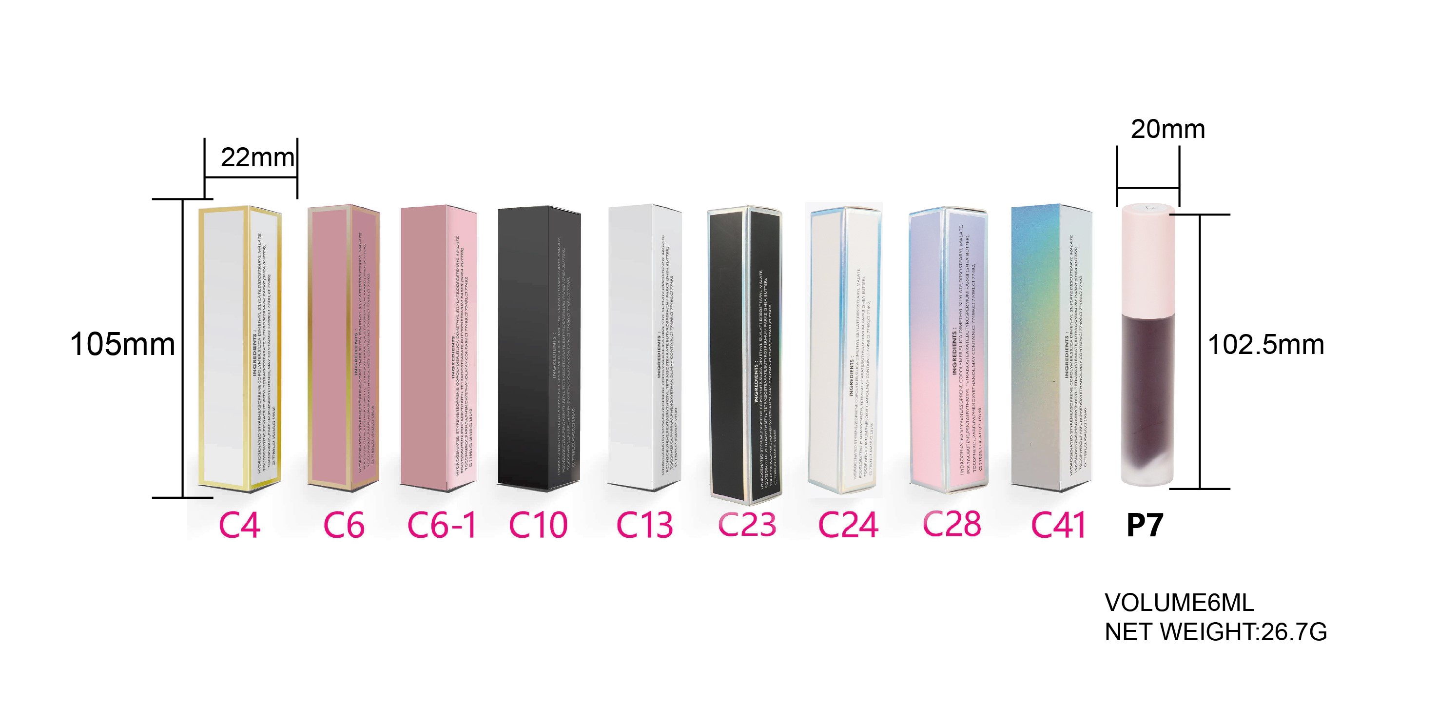 P7 Custom wholesale 162 Colors DIY Shimmer Liquid Lip Gloss Private Label Custom Logo