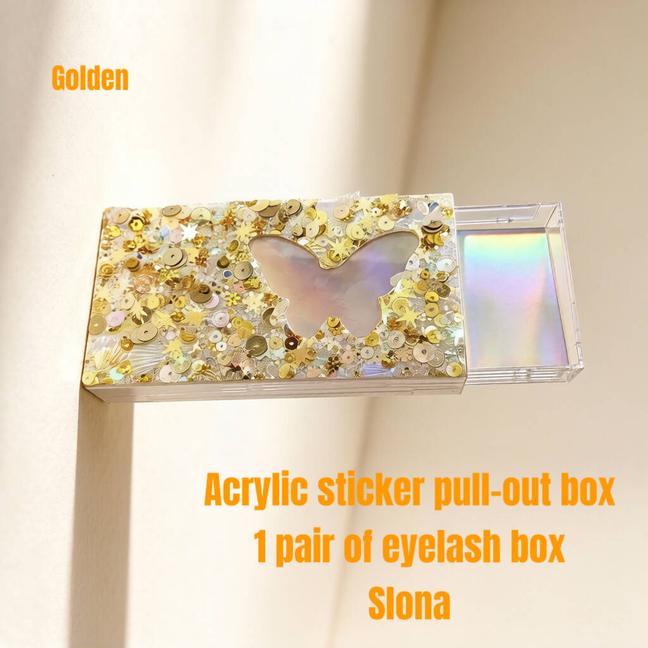 Acrylic rhinestone-decorated openwork butterfly box