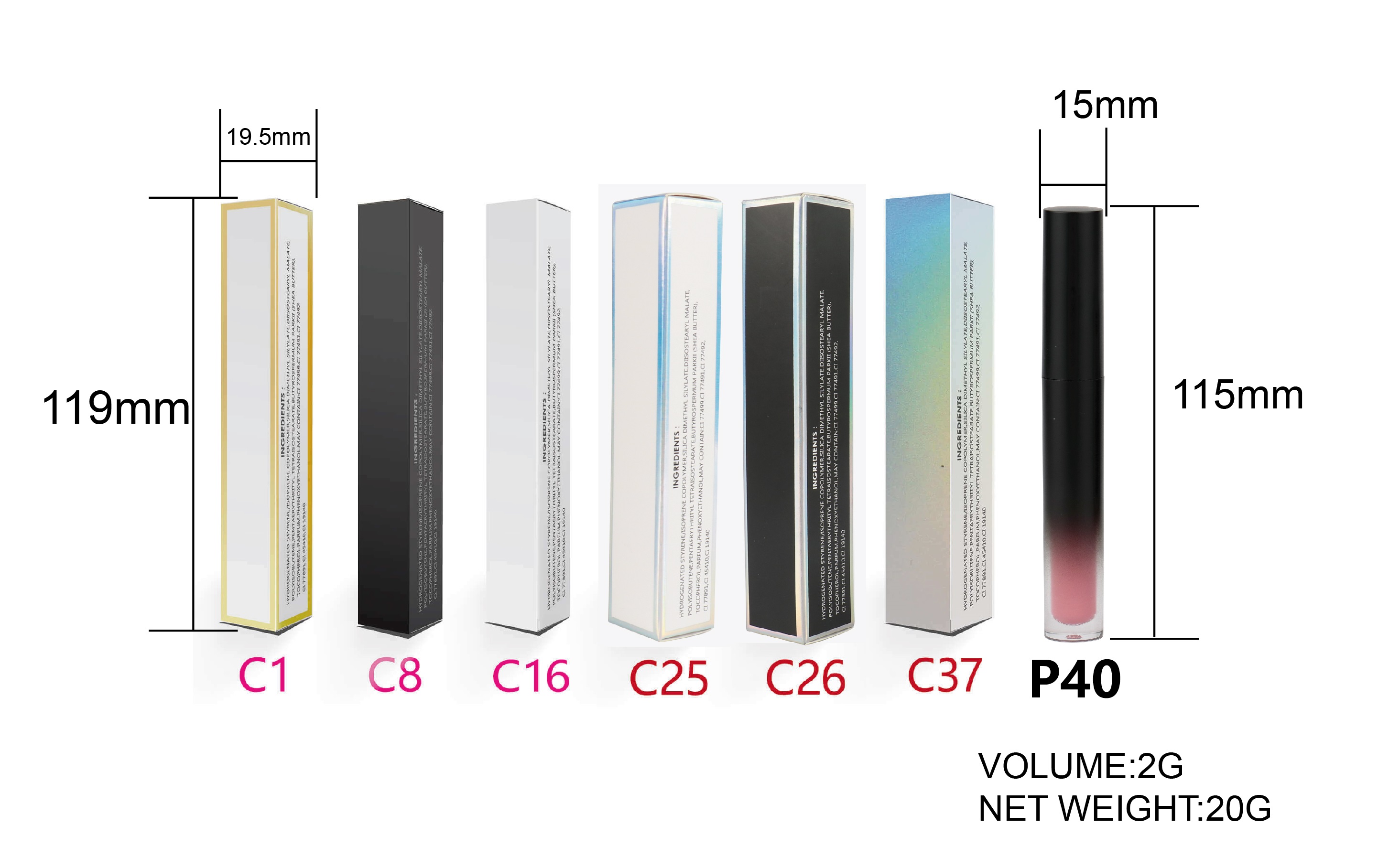 P40 Lipgloss Vendors Private Label diy colors Shiny Glossy Moisture Nude Clear Lip Gloss