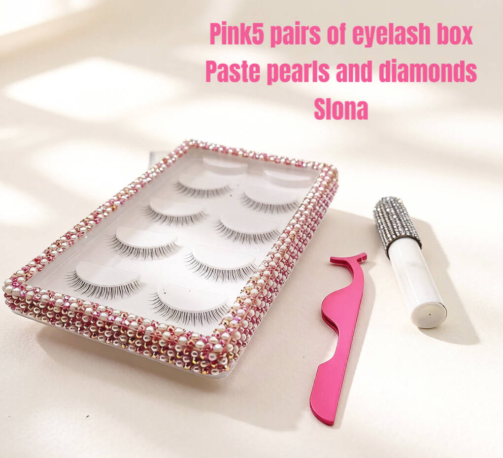 Pearl-studded eyelash box (5 pairs)
