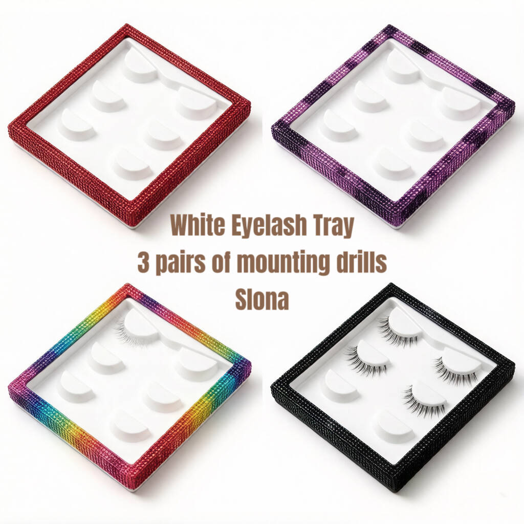 3 pairs of diamond-studded eyelash boxes