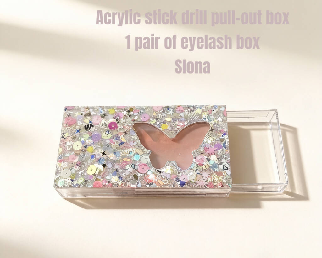 Acrylic rhinestone-decorated openwork butterfly box