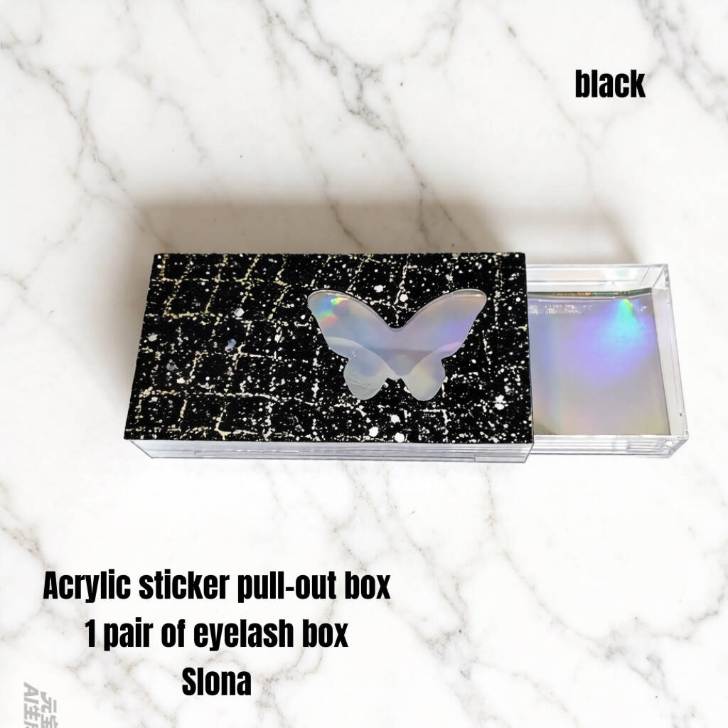 Acrylic rhinestone-decorated openwork butterfly box