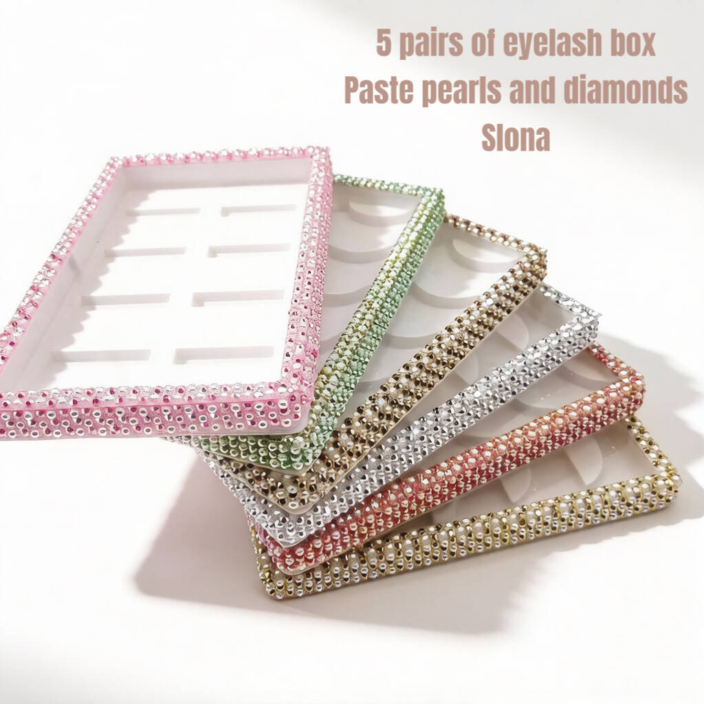 Pearl-studded eyelash box (5 pairs)