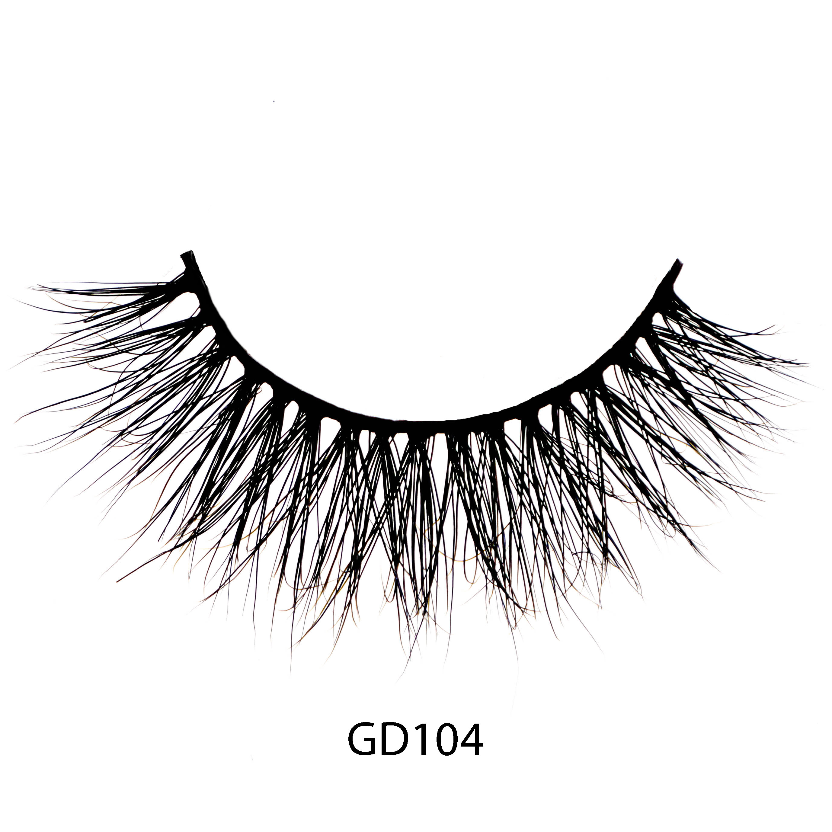 GD104 3D Mink Lashes Strips Custom Packaging Cruelty Free Mink Eyelashes Wholesale 3d Mink Lashes