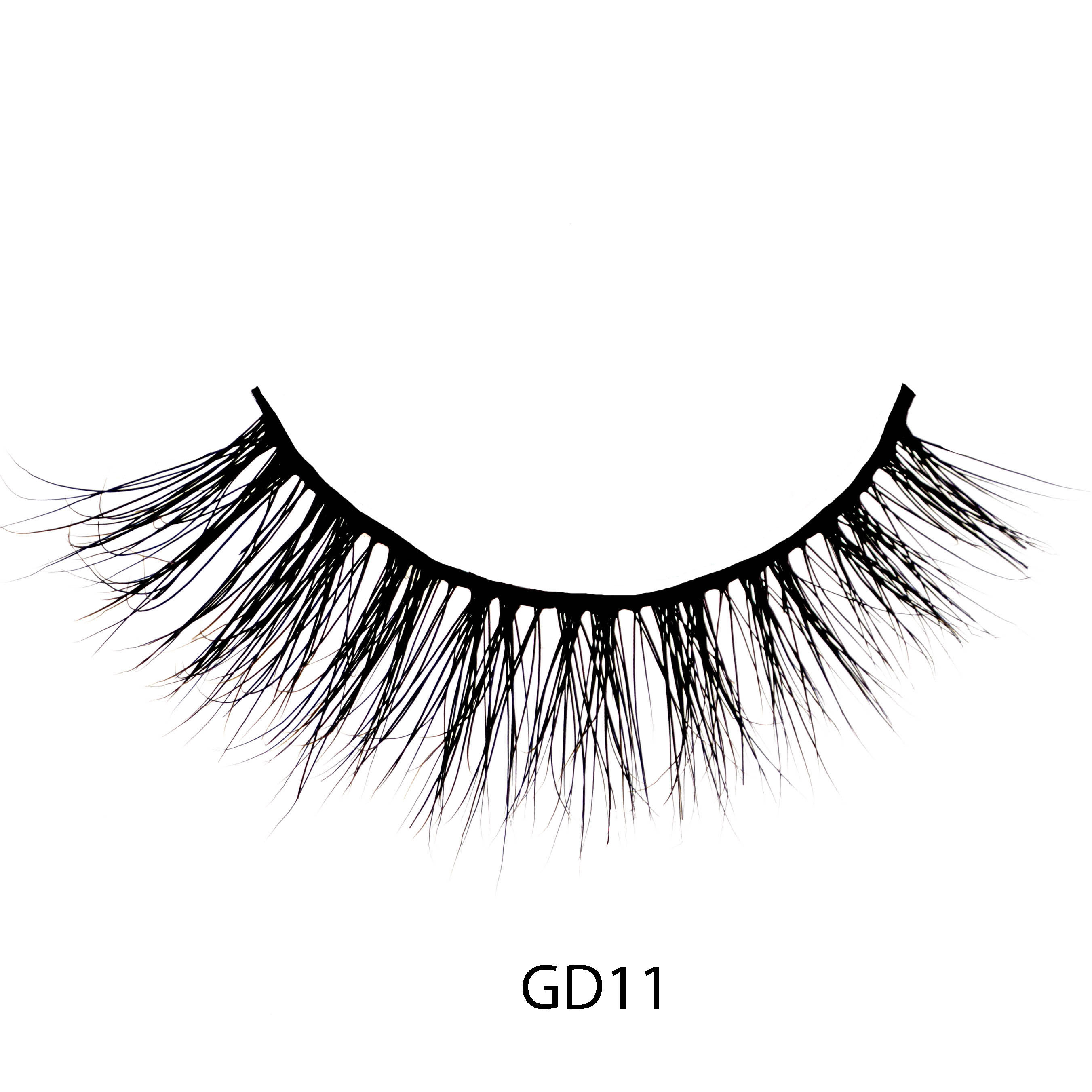 GD11 Wholesale false strip lashes natural 3d mink lashes with custom eyelash box with lashes