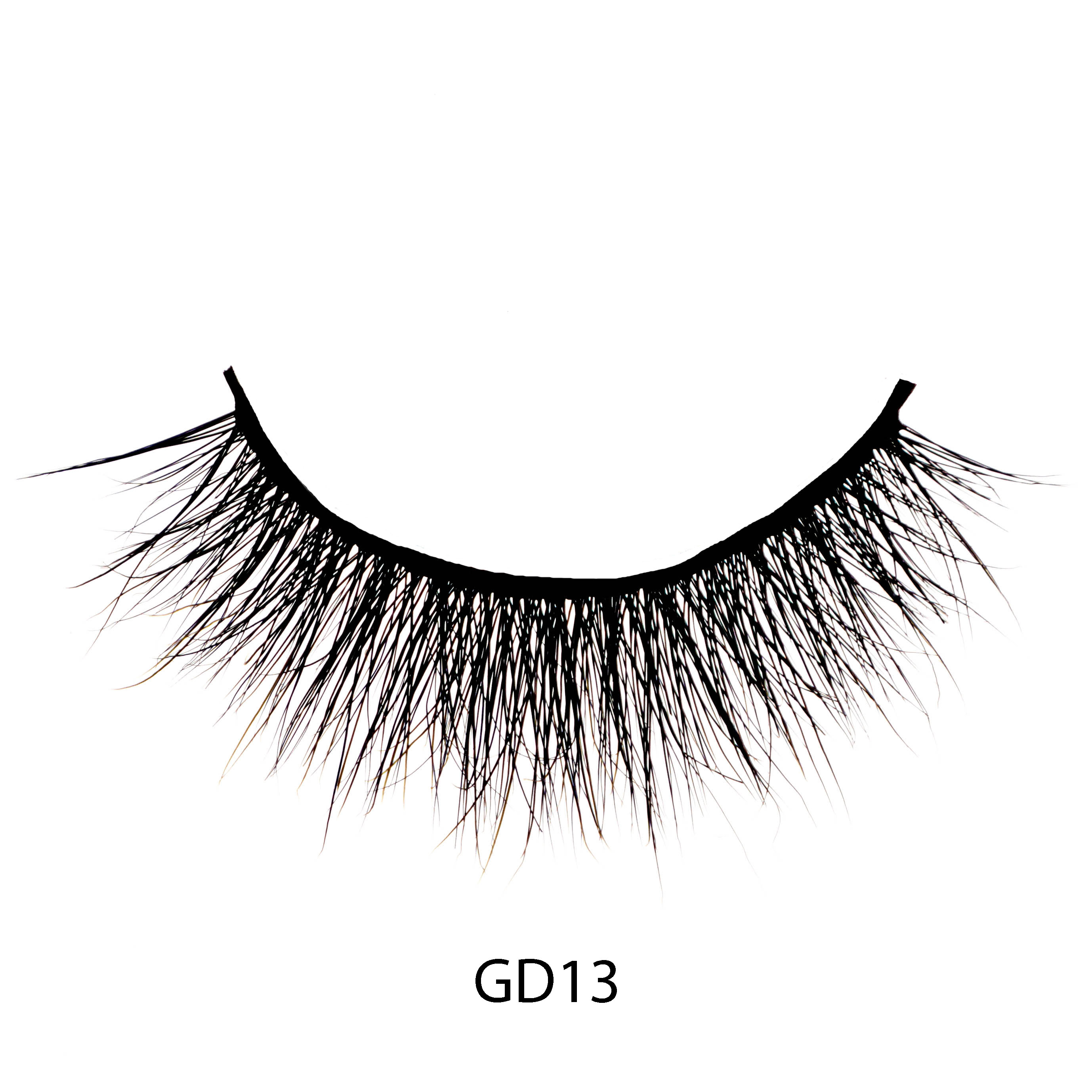 GD13 Wholesale false strip lashes natural 3d mink lashes custom eyelash box with lashes