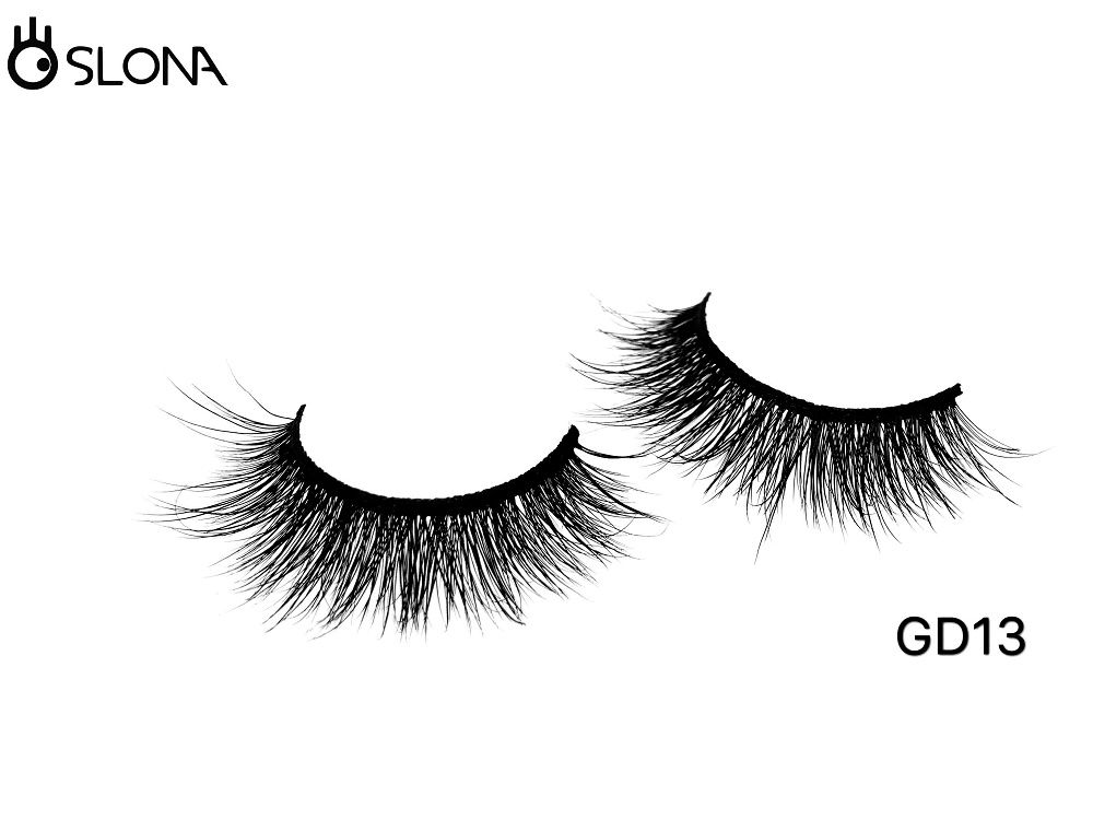 GD13 Wholesale false strip lashes natural 3d mink lashes custom eyelash box with lashes