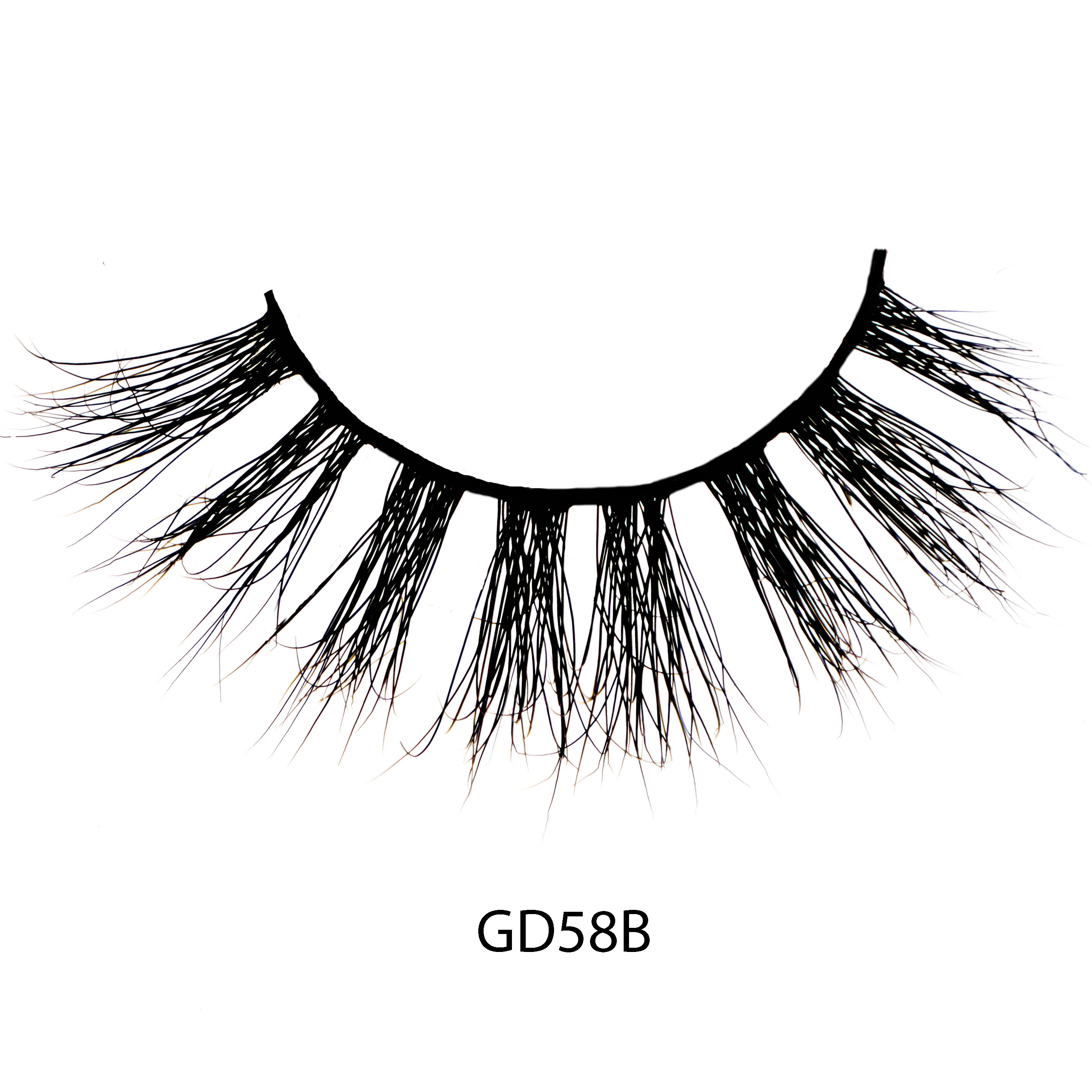 GD58B wholesale Strip Eyelashes Private Label Dramatic 3D Mink lashes With Custom Eyelash Packaging