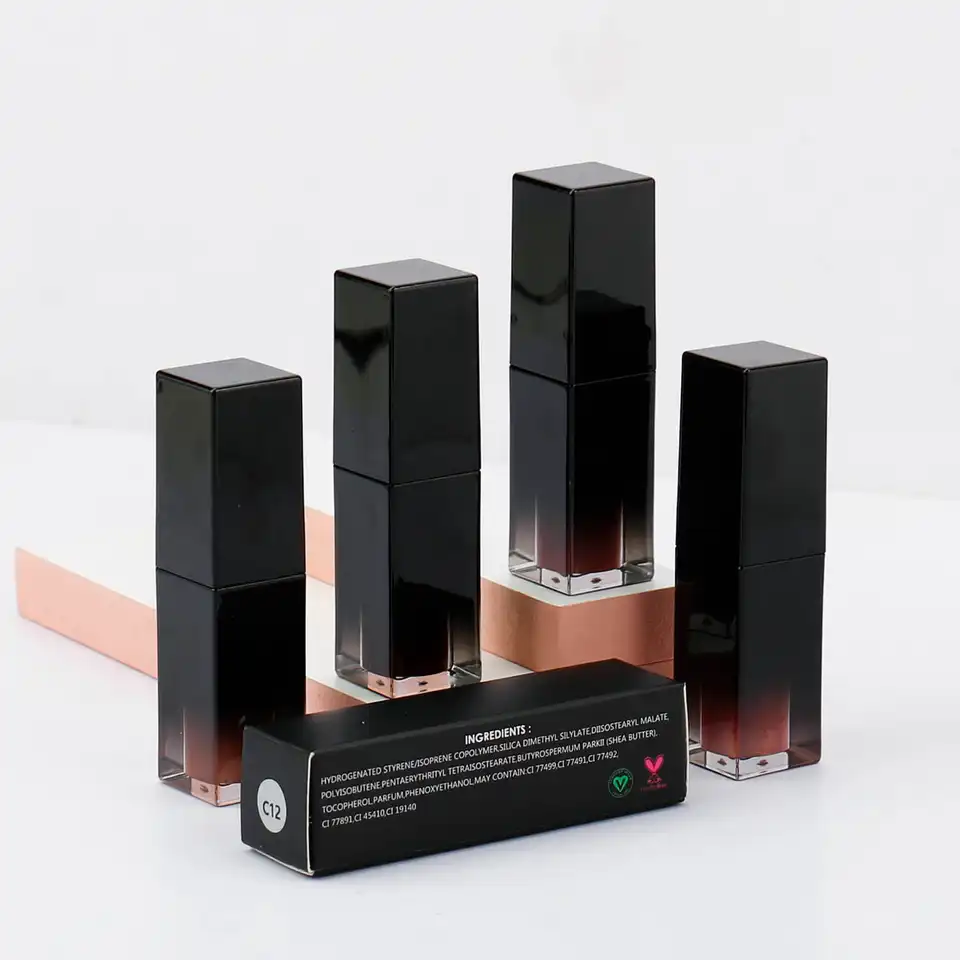 P45  Hot selling waterproof private label long lasting vegan glitter matte metallic liquid lipstick