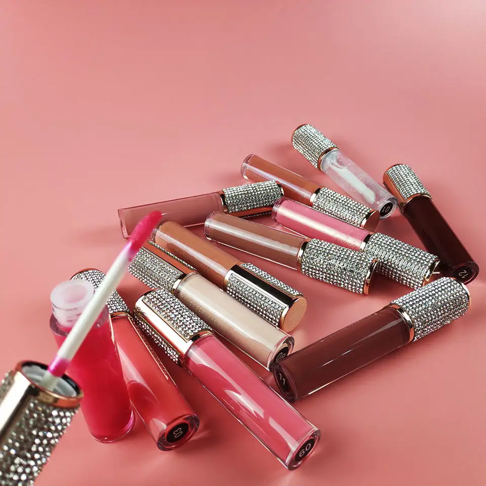 P49-3 High Quality Shiny Lip Gloss Custom Lipgloss Bulk Pigmented Private Label Clear Shimmer Lip Gloss