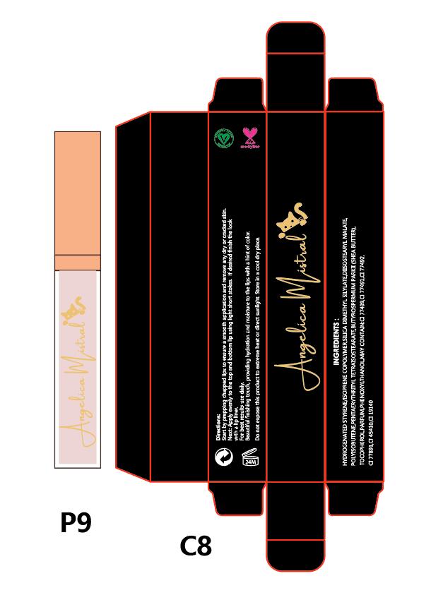 P9 Create Your Logo Lip Makeup Line Pinky Red Glossy Lip Gloss Lipgloss Vendor