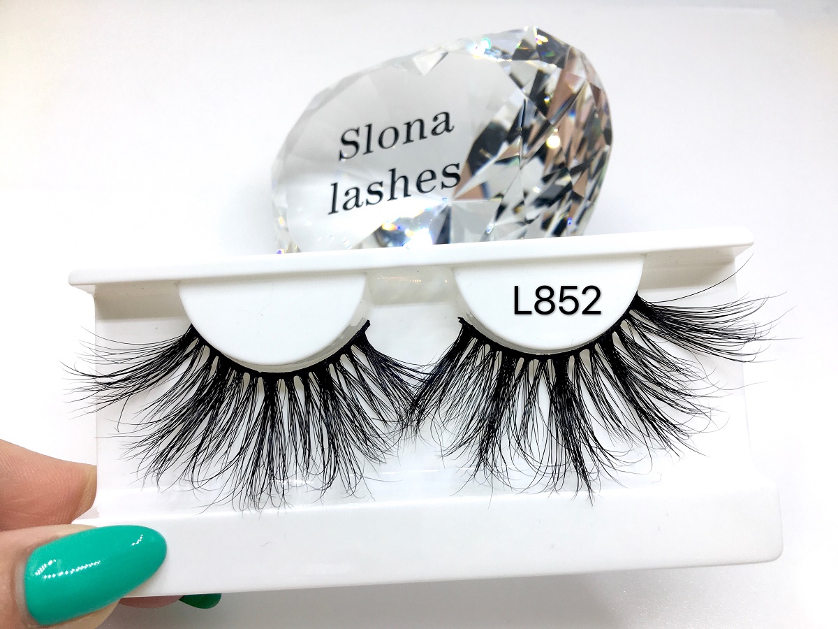 L852 Ready to Ship In Stock 5D Mink eyelashes vendor 28mm 5D Mink strip lashes custom packaging