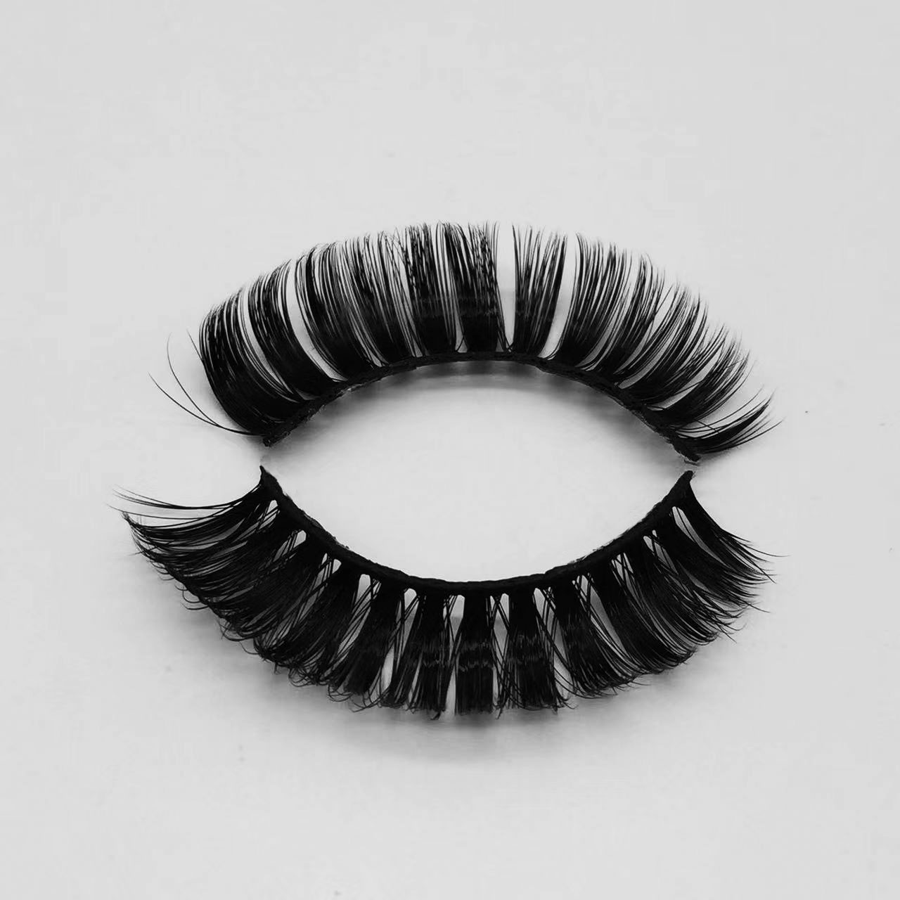 X107E wholesale 3d faux mink eyelashes synthetic fiber strip eyelashes ,private label false silk eyelash