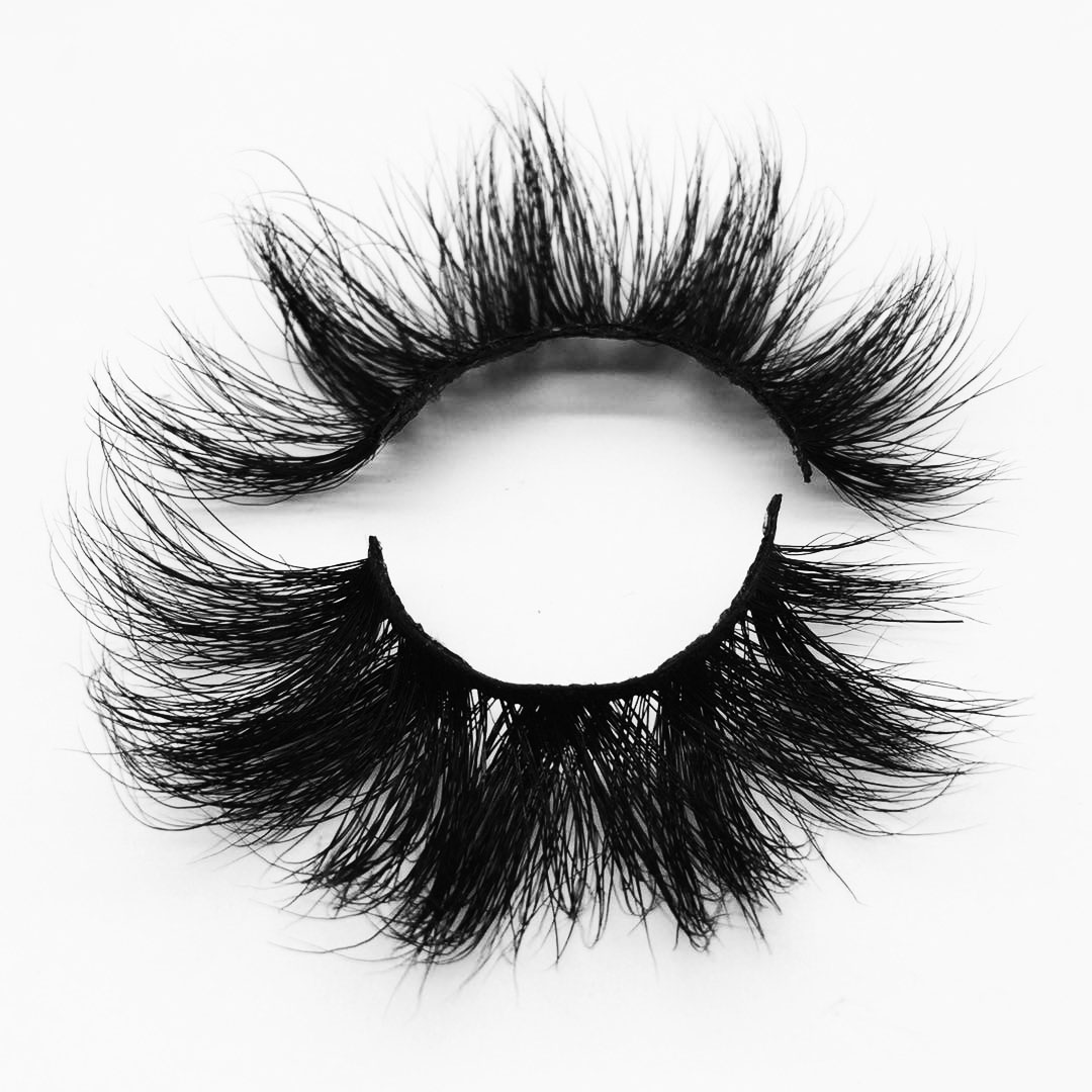 W157A Private Label 3d mink strip lashes 25mm Siberian mink eyelash