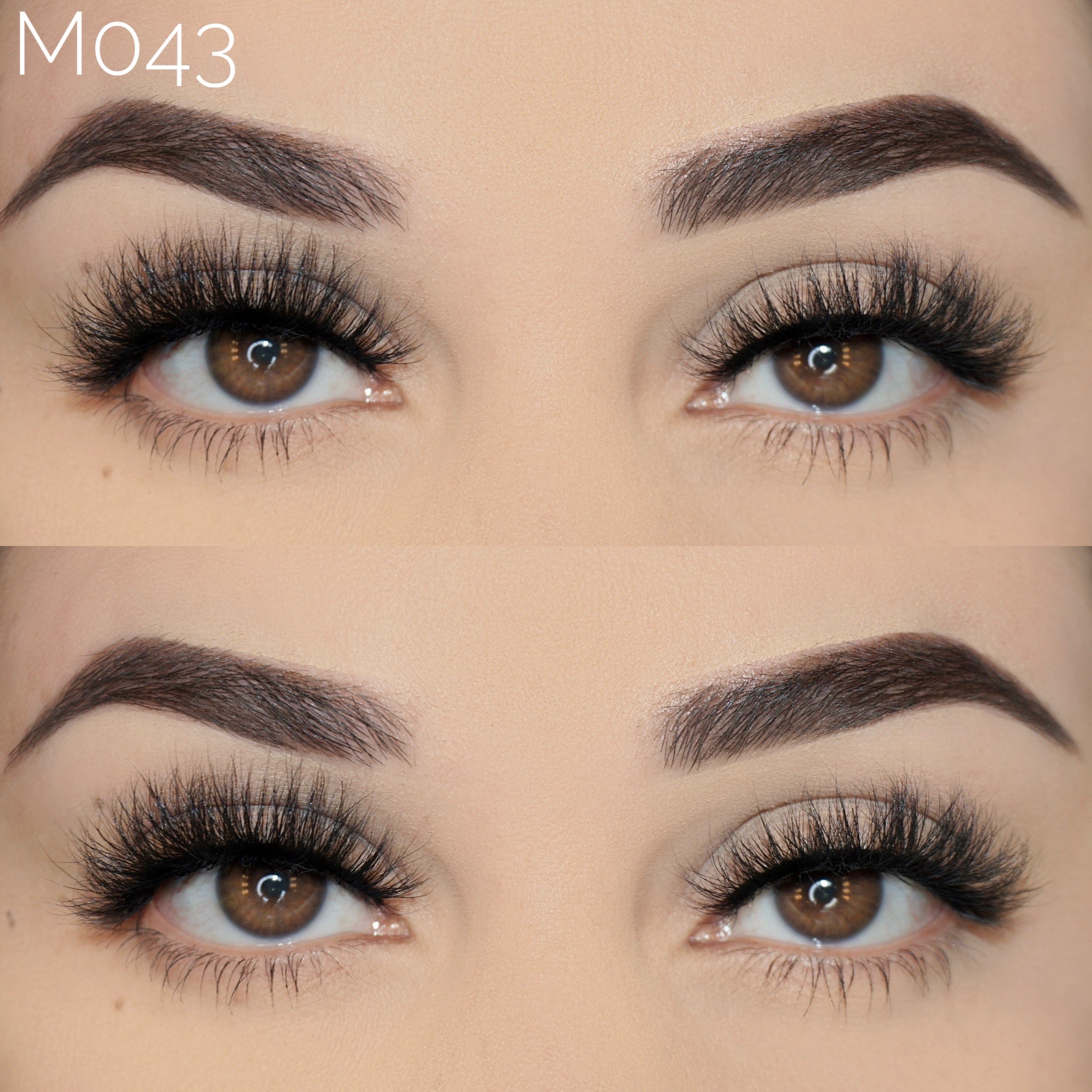 M043 15mm 16mm Natural Mink Eyelashes 18mm Short Lashes Custom mink eyelashes and package