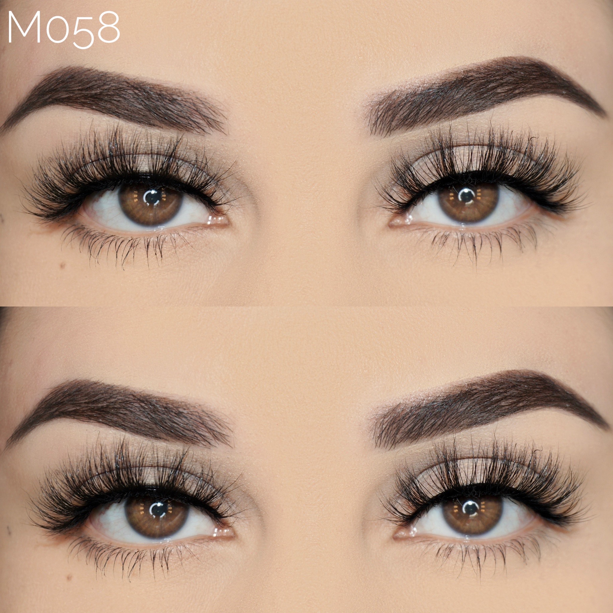 M059  Short Long 10mm to 15mm Mink Fur Lashes Wispy Fluffy 3D False Eyelashes Private Label