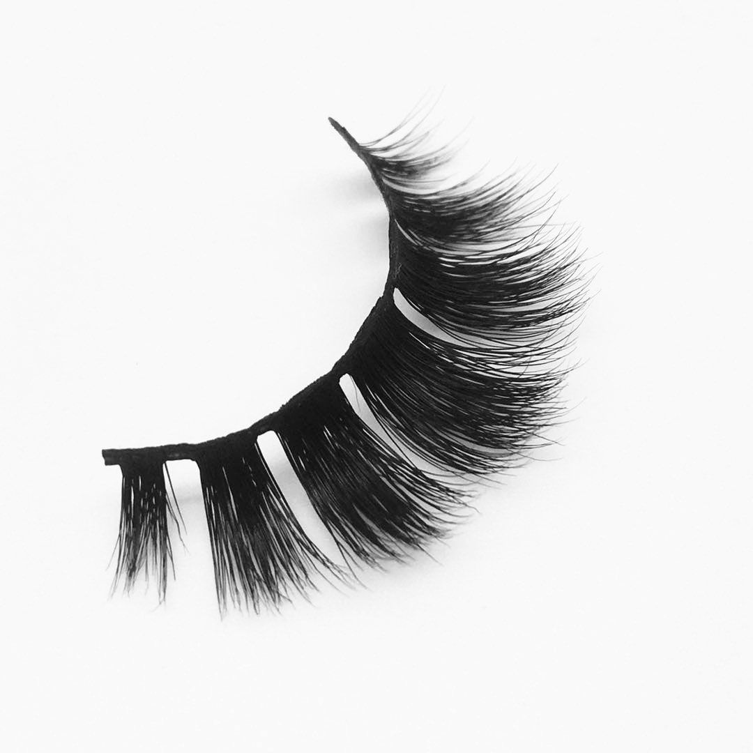 M059  Short Long 10mm to 15mm Mink Fur Lashes Wispy Fluffy 3D False Eyelashes Private Label