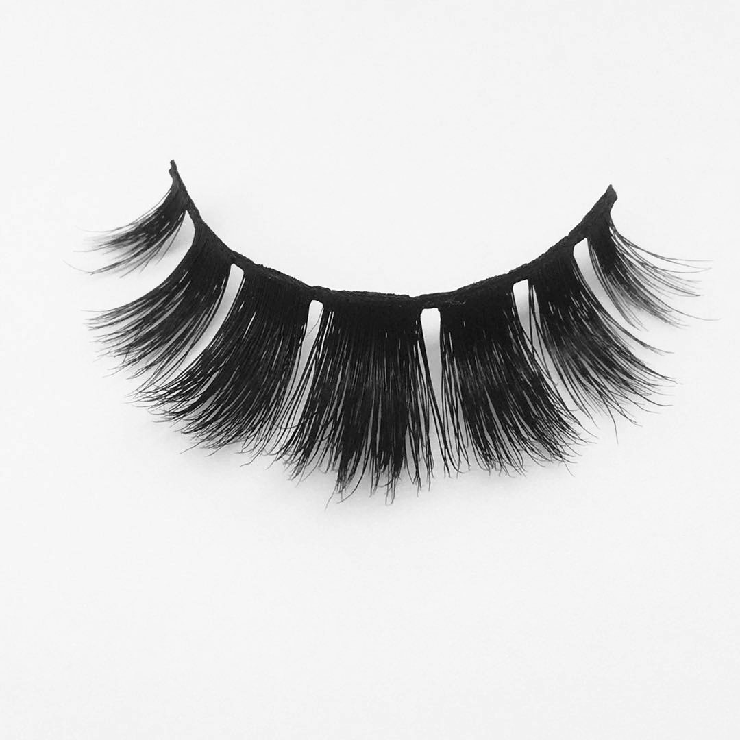 M059  Short Long 10mm to 15mm Mink Fur Lashes Wispy Fluffy 3D False Eyelashes Private Label