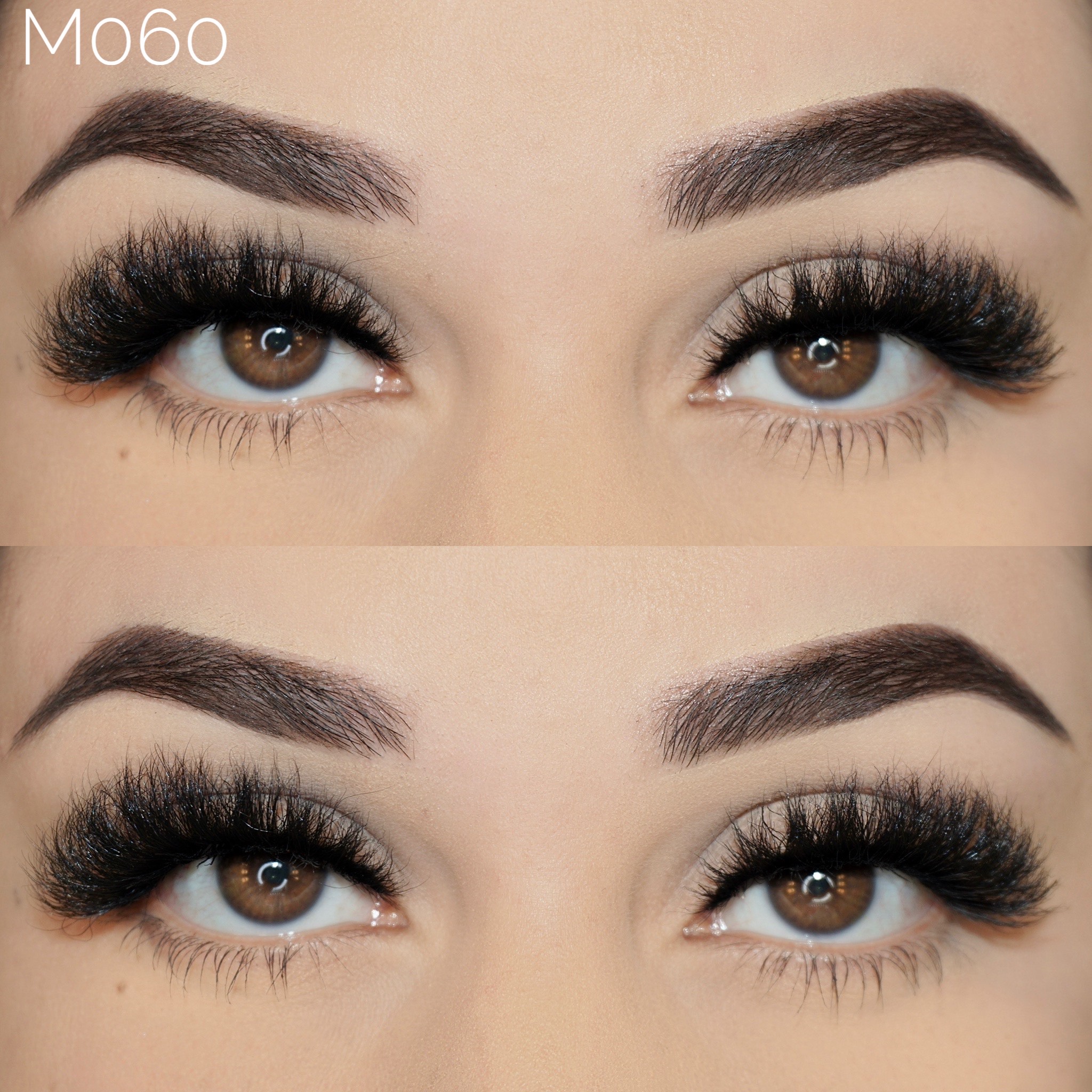 M060  Wholesale 100% Mink Eyelash 18mm Super Fluffy Mink Lashes 3D Wispy Thick Curl Mink Eyelashes