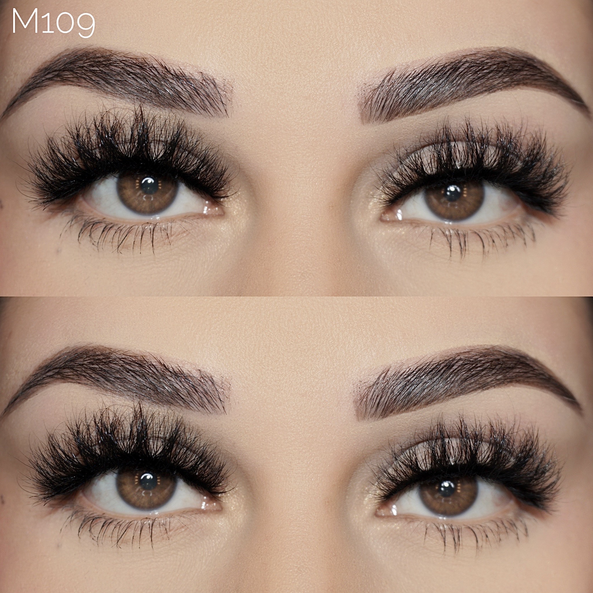 M109 Wholesale private label eye lashes 3d mink 18mm false strip eyelashes