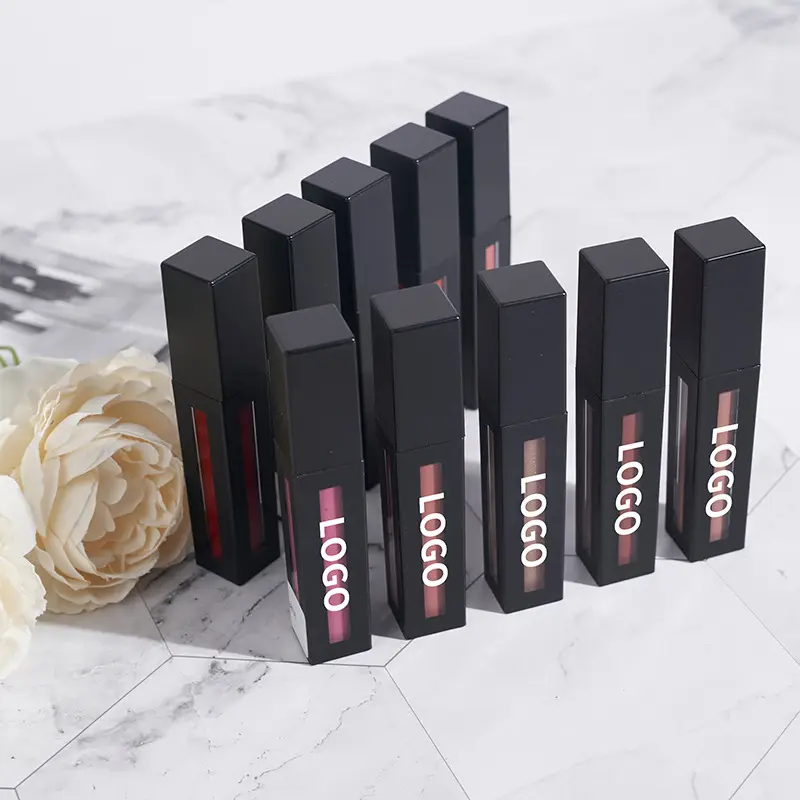 P171 2023 accept custom logo lipstick gloss tube square round liquid lipstick luxury packaging lip containers