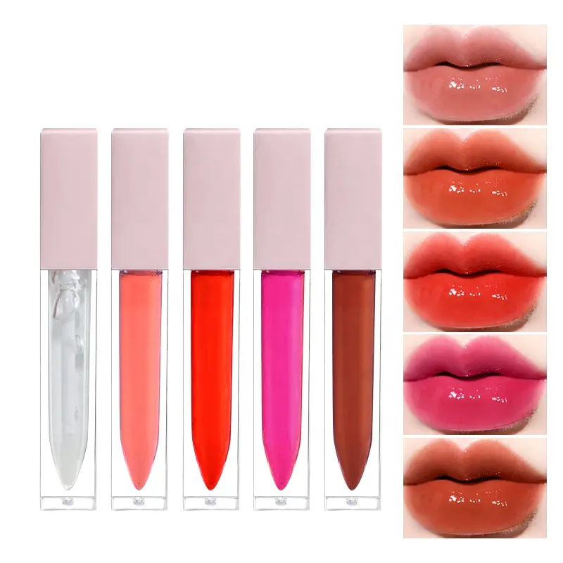 P25-2 Cosmetics vendors Wholesale customized logo natural custom high lipgloss girl nude clear vegan rhinestone diamond Lip Gloss bulk