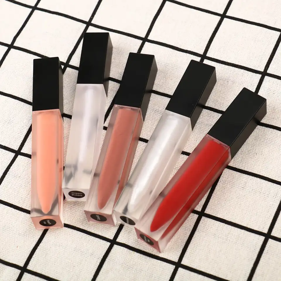 P25 Custom glitter private label shiny colors lipgloss shimmer cruelty free vegan pencil tube kids lip gloss