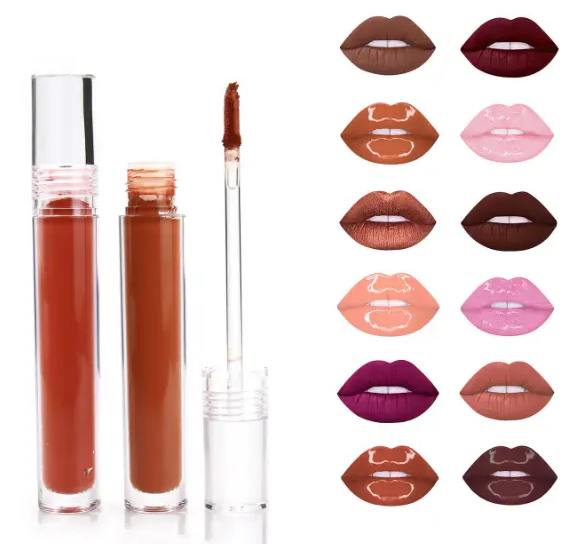 P67 Low MOQ Custom wholesale Clear Shiny Vegan Private Label Luxury Lip Gloss Base DIY Lipgloss