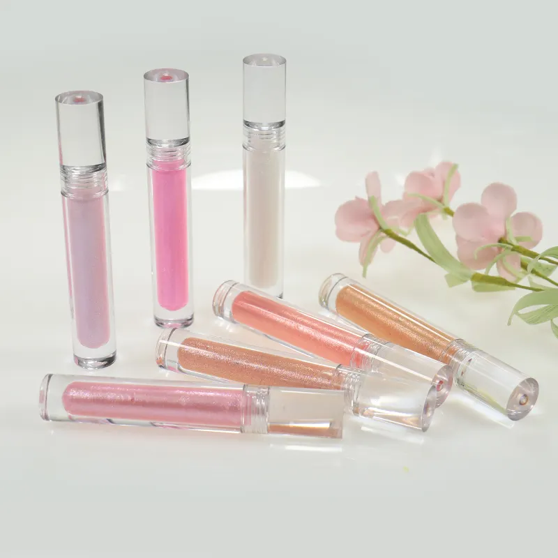 P67 Low MOQ Custom wholesale Clear Shiny Vegan Private Label Luxury Lip Gloss Base DIY Lipgloss