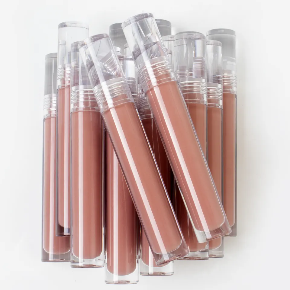 P67 Low MOQ Custom wholesale Clear Shiny Vegan Private Label Luxury Lip Gloss Base DIY Lipgloss