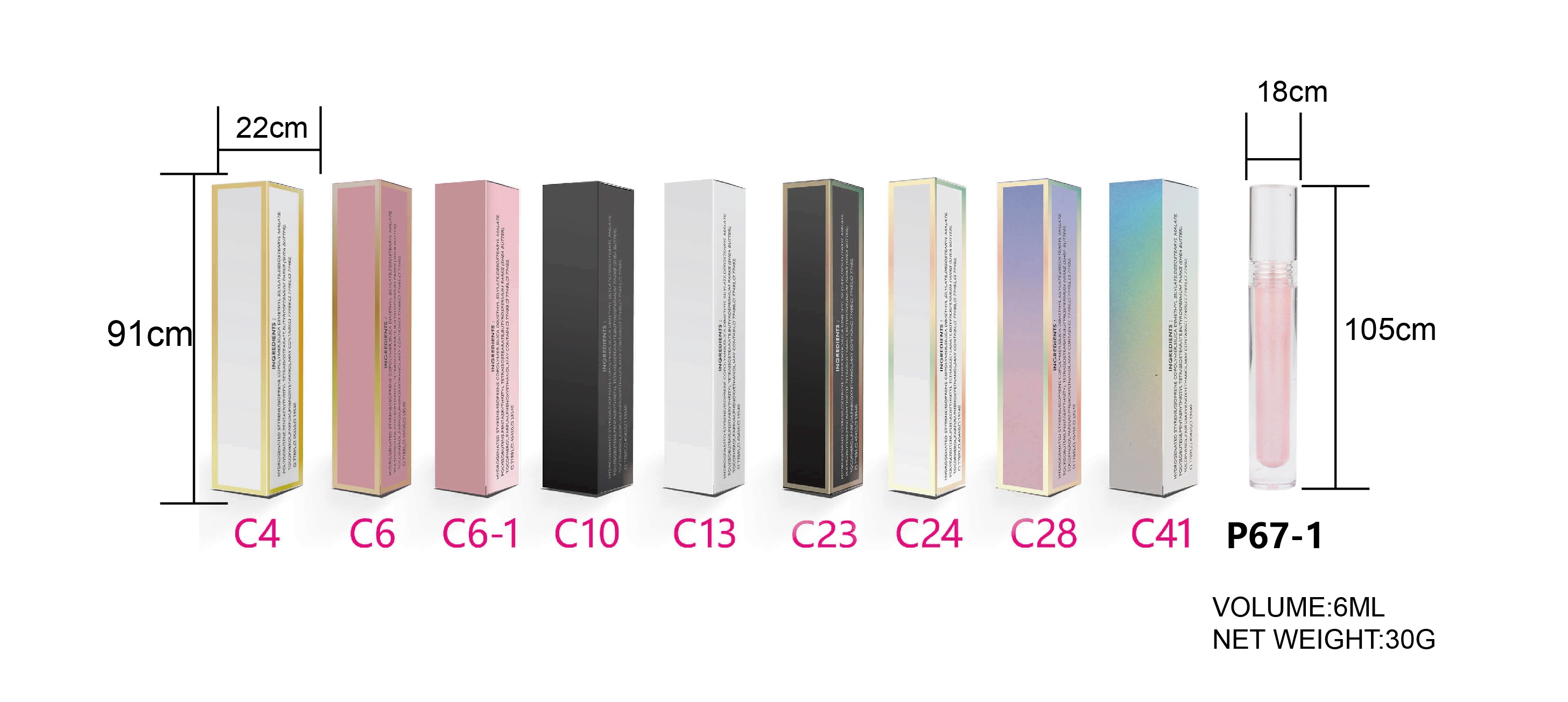P67 Low MOQ Custom wholesale Clear Shiny Vegan Private Label Luxury Lip Gloss Base DIY Lipgloss