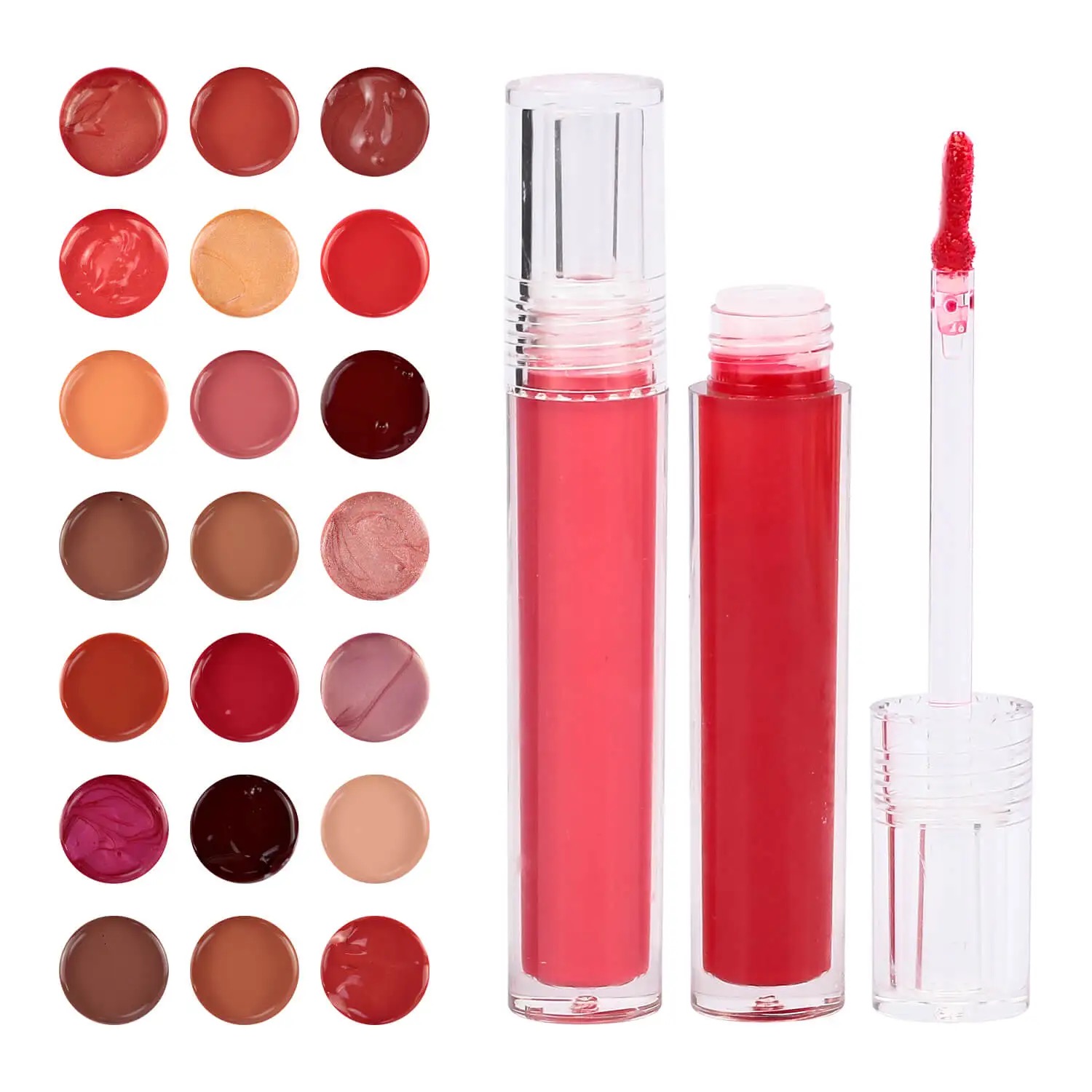 P67 Low MOQ Custom wholesale Clear Shiny Vegan Private Label Luxury Lip Gloss Base DIY Lipgloss