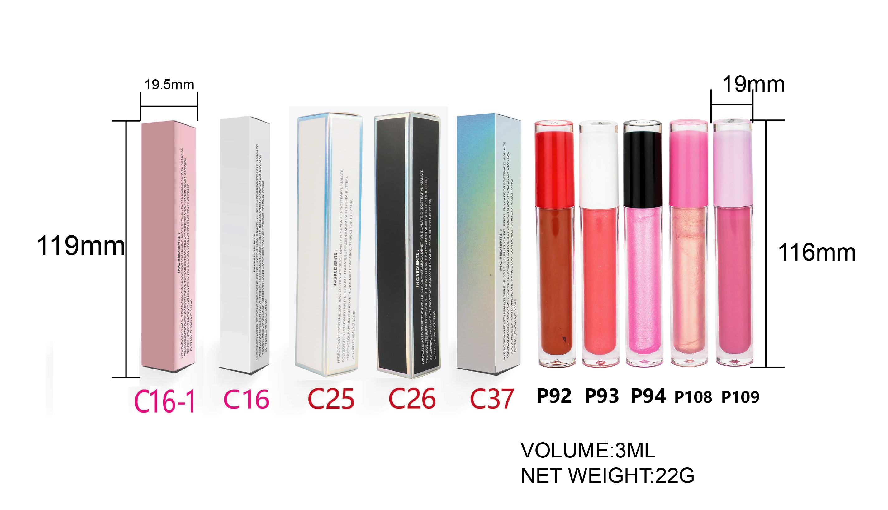P93 P94 P108 P109 Share long lasting Fadeless beauty makeup lady Lip Gloss Matte Liquid Lipstick