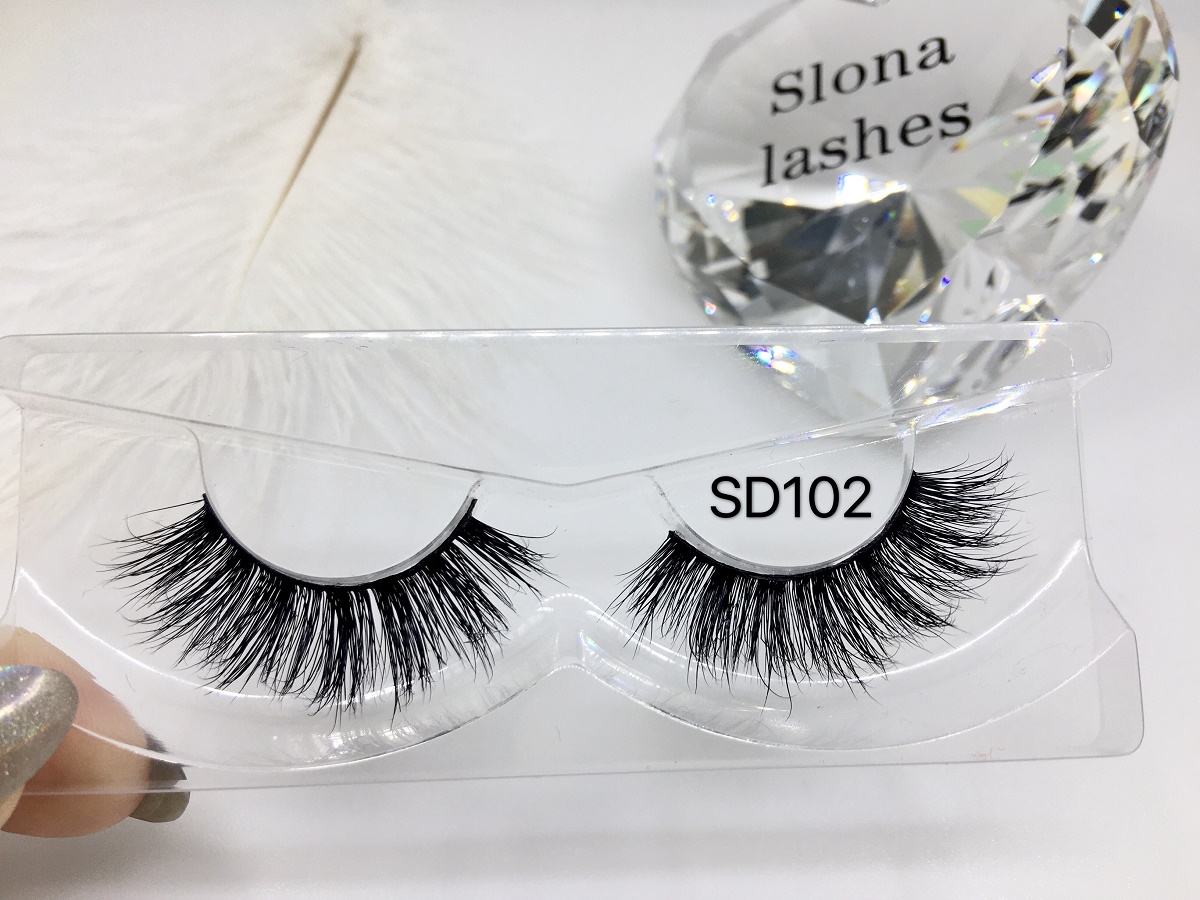 SD102 100% HANDMADE REAL CURLY 3D MINK EYELASHES