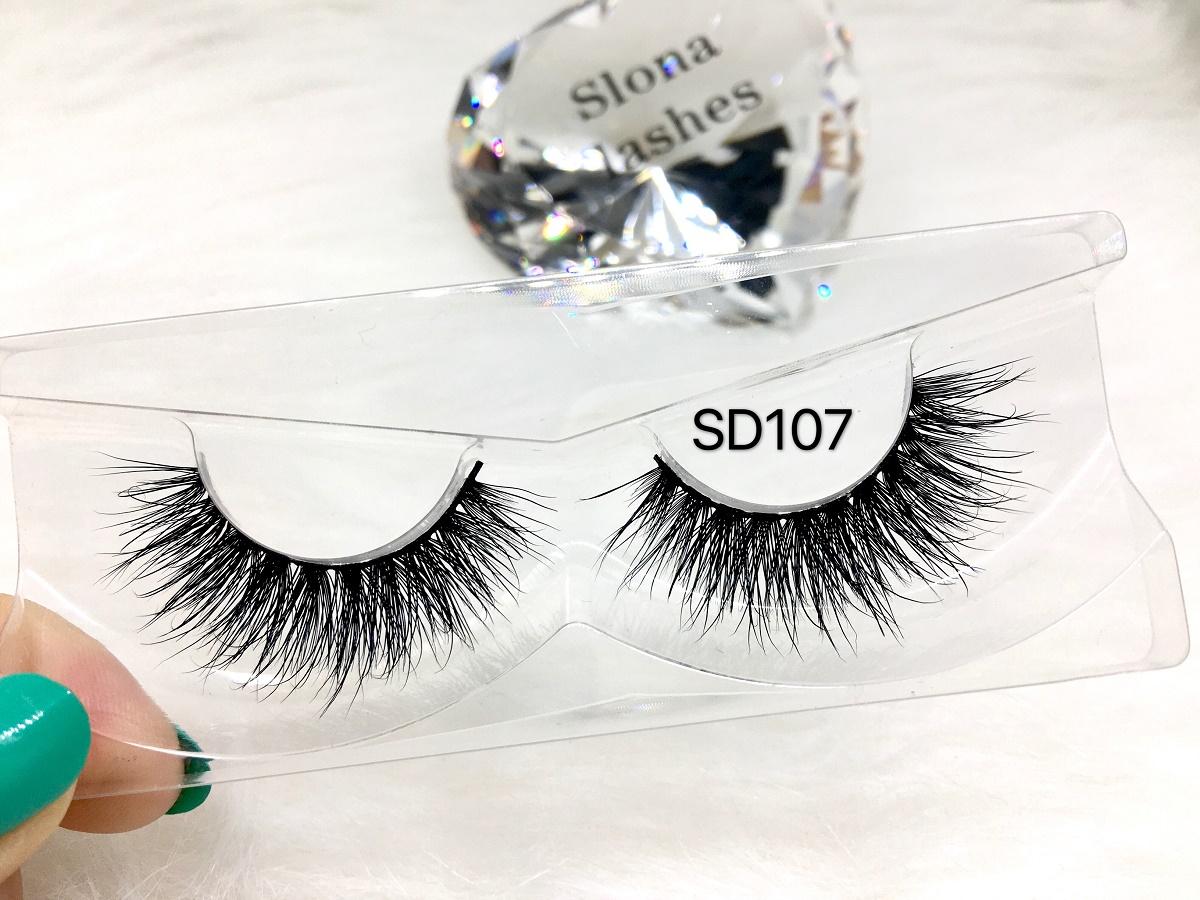SD107  Top Quality 3D mink lashes real mink fluffy cruelty free 16mm lashes