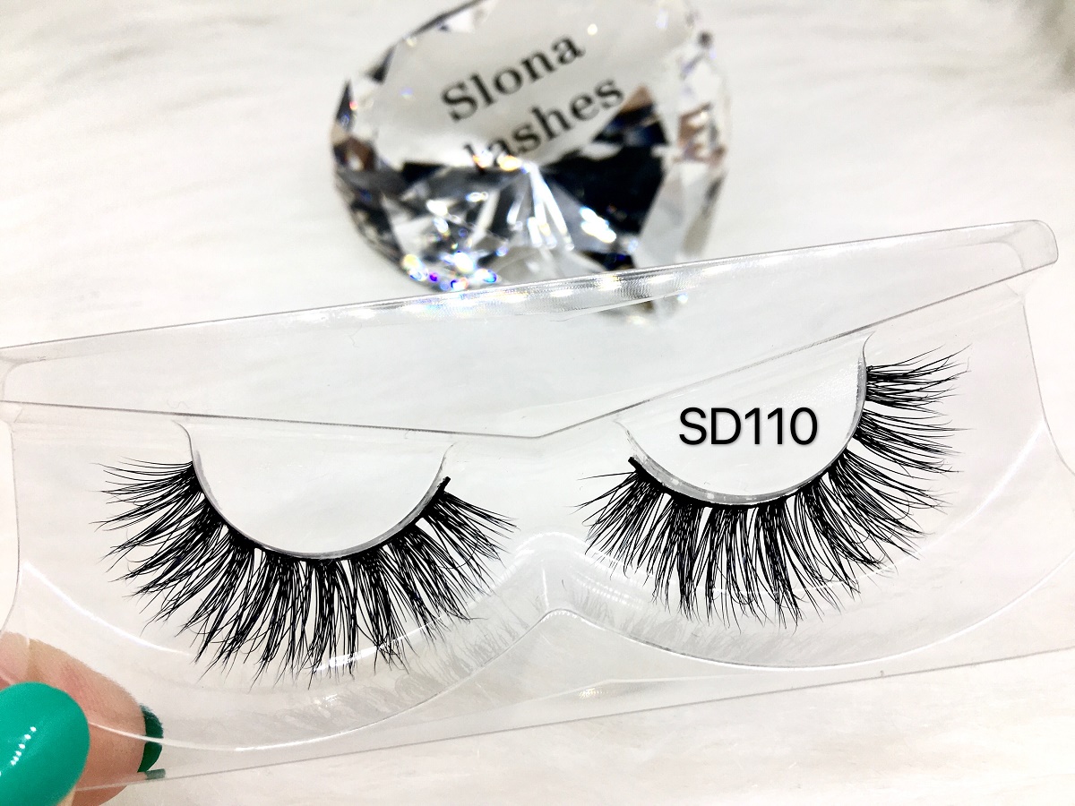 SD110 Best Seller Lashes Private Label Natural Soft Strip Lashes 3d Mink Eyelashes Customize Box
