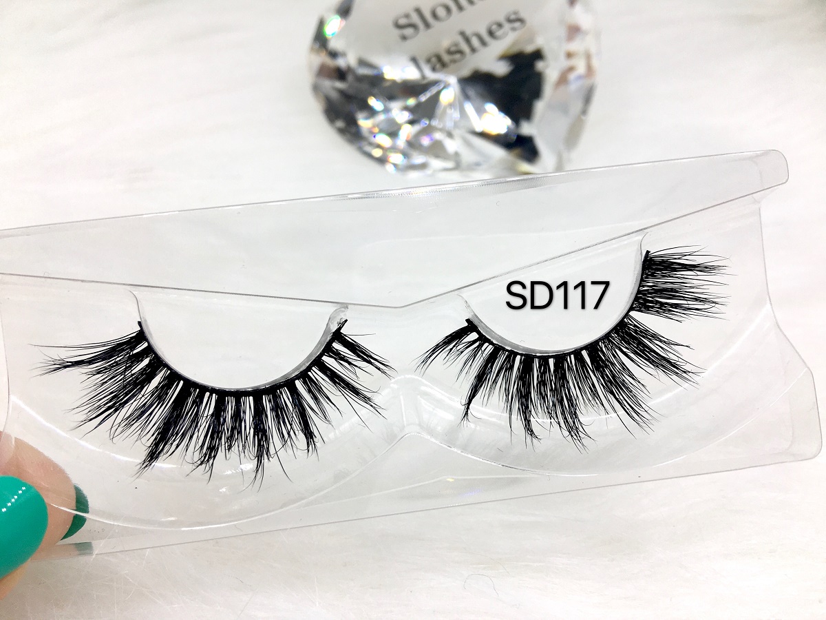 SD117 3D mink lashes provide eyelashes with eyelash packaging box Siberian 3D Mink Lashes