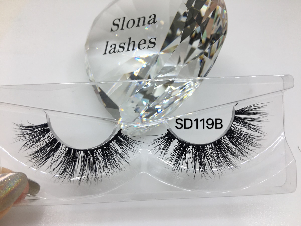 SD119B Manufacturer Wholesale Strip 3D Mink Eyelashes Private Label Eye Lashes Packaging