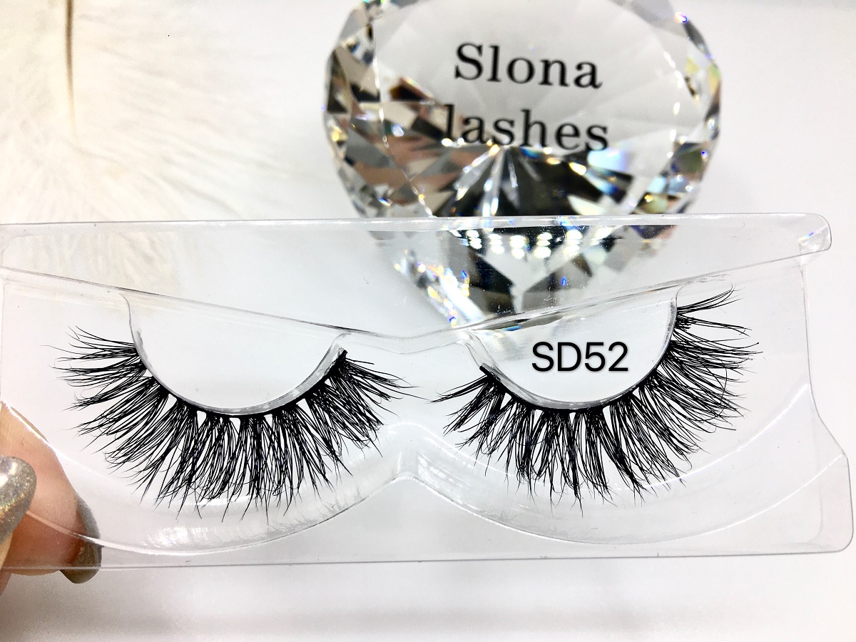 SD52 3d mink eyelashes custom package with eyelashes samples