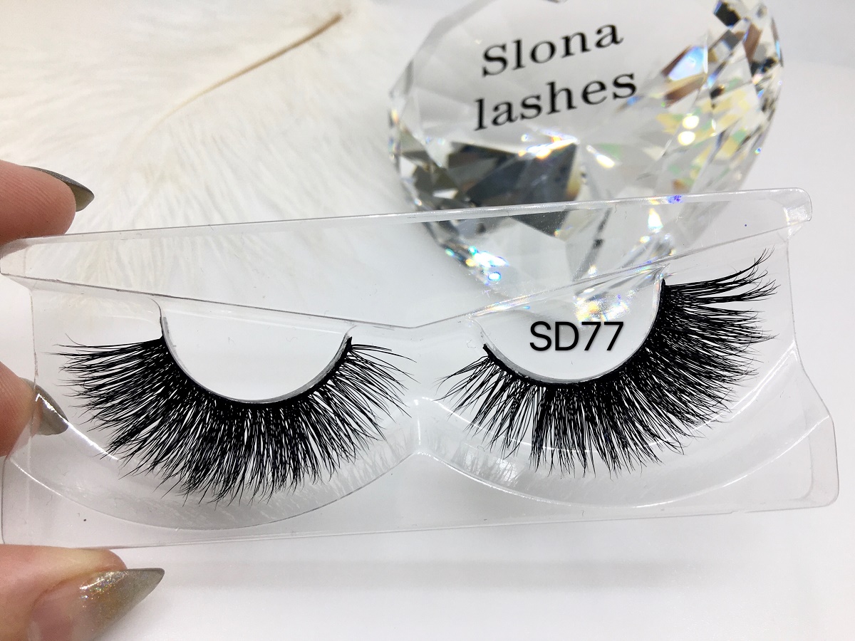 SD77 Full Strip Lashes factory supply 3d mink eyelash Private Label Real Fluffy mink Eyelashes