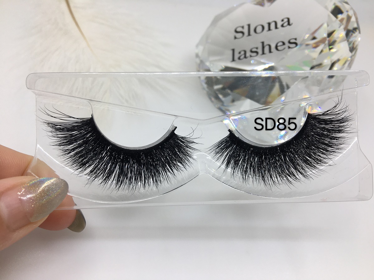 SD85 Factory vendor 100% real fur soft hair 3d mink eyelashes with custom packaging lashes