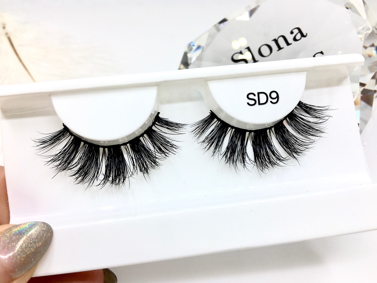 SD9  3d mink eyelash strip vendors customized lash boxes false eyelashes factory