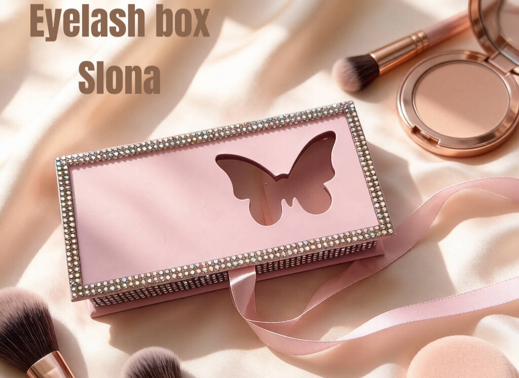 Rhinestone-decorated flip-top butterfly cutout exquisite box