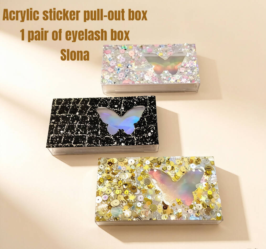 Acrylic rhinestone-decorated openwork butterfly box